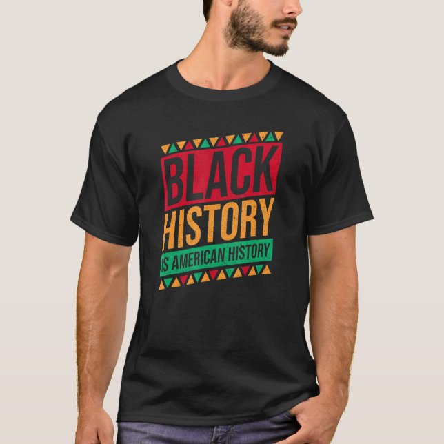 Svarshistoriken är Amerikansk historia Retro Black T Shirt (Framsida)