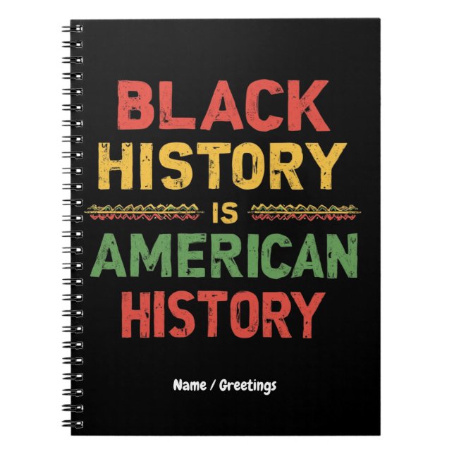 Svarshistoriken är Amerikansk historia som hedrar  Anteckningsbok (Framsidan)