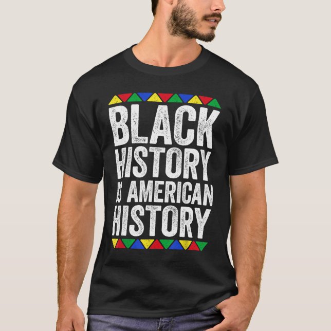 Svarshistoriken är Pridet Amerikansk historia Blac T Shirt (Framsida)