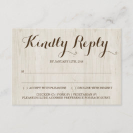 Svarsinsats för rustika inbjudningar