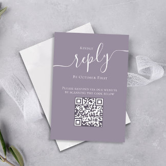 Svarskod för Lilac Lavender Bröllop QR Tilläggskort