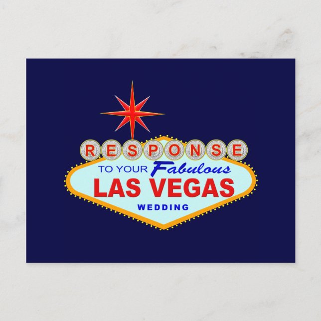 Svarskort 1 för Las Vegas Bröllop (vykort) Inbjudan Vykort (Framsida)