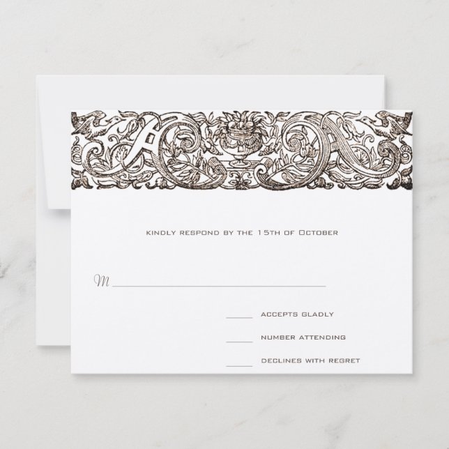 Svarskort Art nouveau Peacock Parad OSA Kort (Framsida)