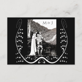 Svarskort Beardsley Nouveau Knight & Dam OSA Kort