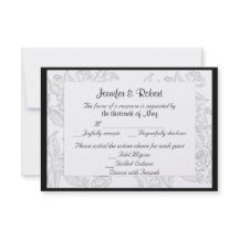 Svarskort Black White Red Bohemian Bröllop