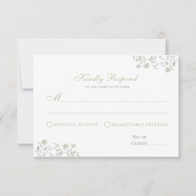 Svarskort blommigt Chinoiserie Vår OSA Kort (Framsida)