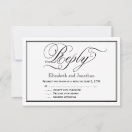 Svarskort Bröllop för chic Calligraphy Script OSA Kort