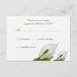 Svarskort Calla Lily Flowers White Bröllop OSA Kort