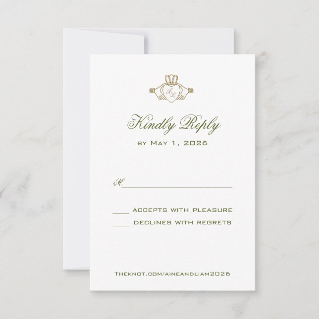 Svarskort Claddagh Bröllop OSA Kort (Framsida)