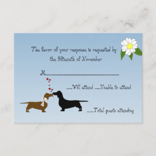 Svarskort Dachshunds Bröllop OSA Kort