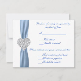 Svarskort Diamond Heart Blue Bröllop OSA Kort