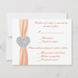 Svarskort Diamond Heart Orange Bröllop OSA Kort