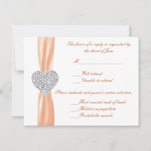 Svarskort Diamond Heart Orange Bröllop OSA Kort