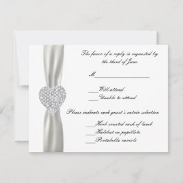 Svarskort Diamond Heart White Bröllop OSA Kort