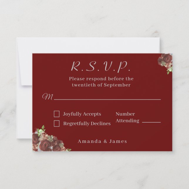 Svarskort elegant Ro-Corsage OSA Kort (Framsida)