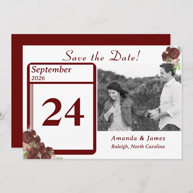 Svarskort elegant Ro-Corsage Spara Datumet (Skapare uppladdad)