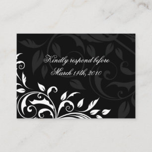 Svarskort elegant Svartkort Bröllop Tilläggskort