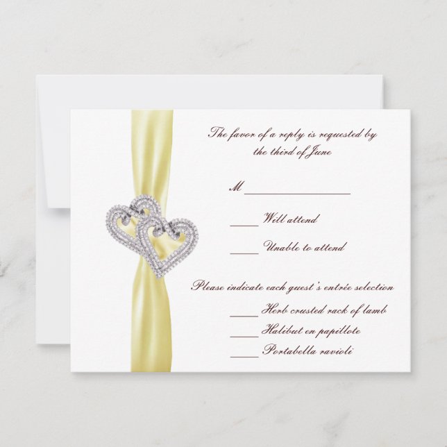 Svarskort för anpassningsbar Lemon Hearts OSA Kort (Framsida)