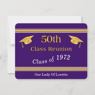 Svarskort för anpassningsbar Lila och återförening Inbjudningar