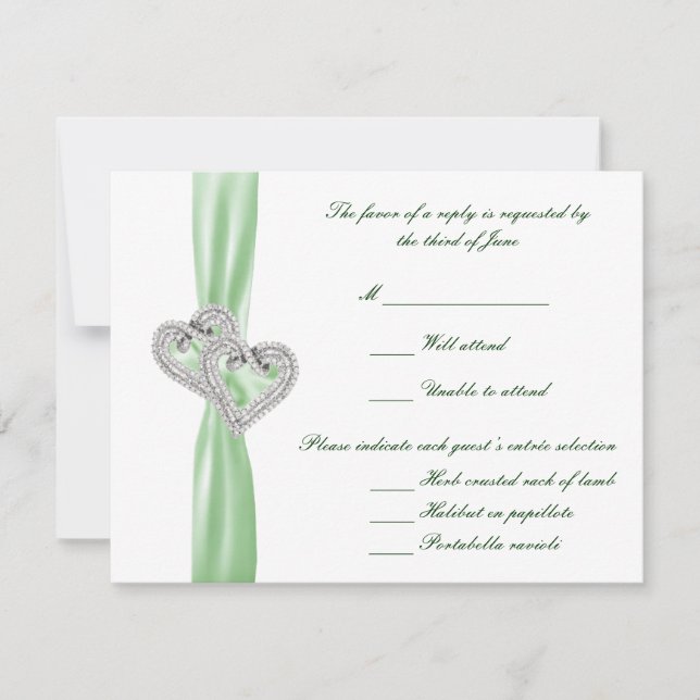 Svarskort för anpassningsbar Lime Hearts OSA Kort (Framsida)