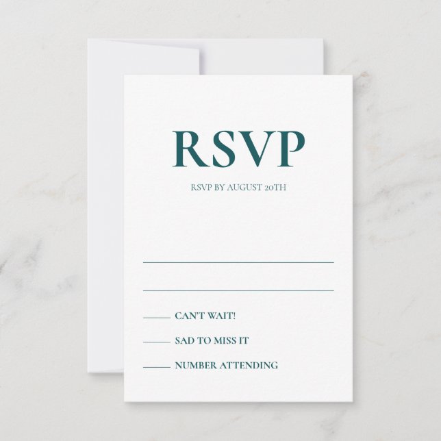 Svarskort för Art Deco-accenter i Bröllop Inbjudningar (Framsida)