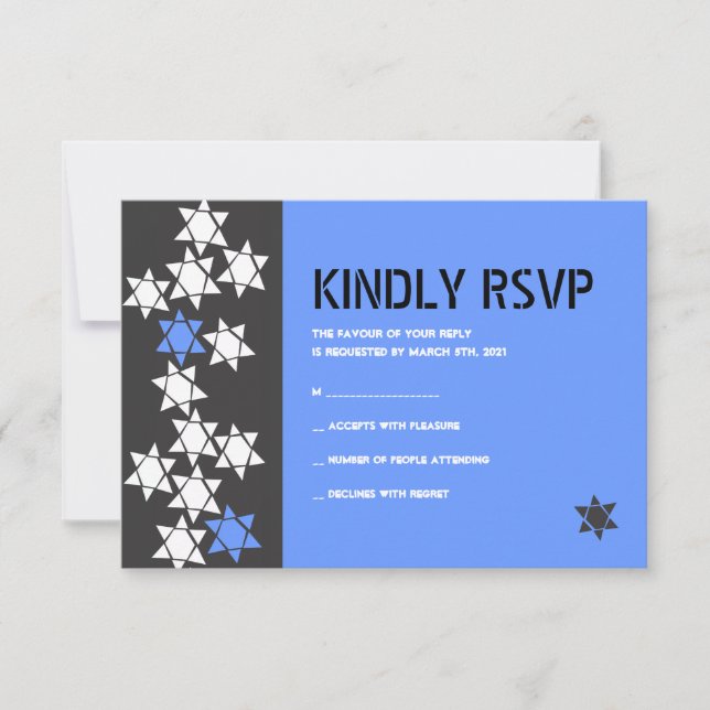 Svarskort för Bat mitzvah inbjudan att skapa Pub (Framsida)