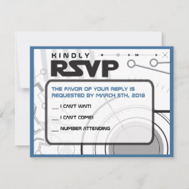 Svarskort för Bat mitzvah inbjudan till SCI-FI Pub