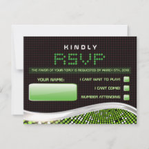 Svarskort för Bat mitzvah inbjudan till VIDEO GAME