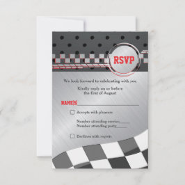 Svarskort för bilars Tävla Racecar Pub Mitzvah OSA Kort
