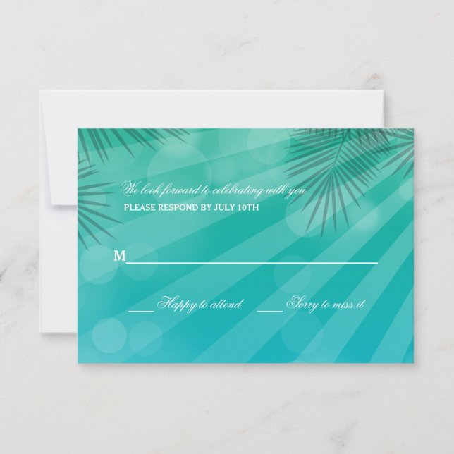 Svarskort för blå laguner inbjudningar (Framsida)