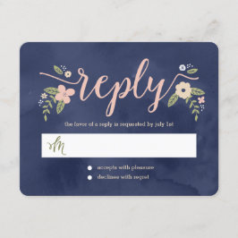 Svarskort för blommigt Beauty Editable Färg Bröllo OSA Kort