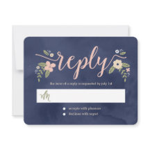 Svarskort för blommigt Beauty Editable Färg Bröllo