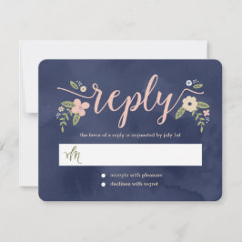 Svarskort för blommigt Beauty Editable Färg Bröllo OSA Kort