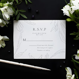 Svarskort för Blommigten elegant i Sketch Bröllop OSA Kort