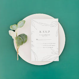 Svarskort för Blommigten elegant i Sketch Bröllop OSA Kort