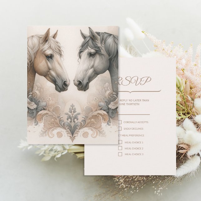 Svarskort för bröllop OSA Kort (Wedding RSVP Response Card (front and back))