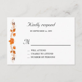 Svarskort för bröllopsinbjudan,Höst löv tema Inbjudningar