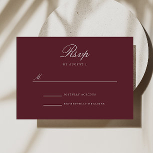 Svarskort för Burgundy Merlot-svar, Bröllop OSA Kort