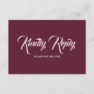 Svarskort för Burgundy och White Blommigt OSA Kort