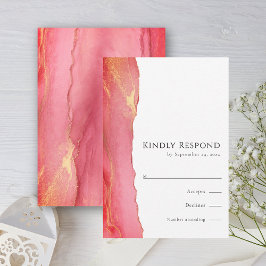 Svarskort för chic Rosa Art OSA Bröllop Kort