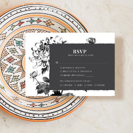 Svarskort för Chrysanthemum Bläck Art OSA