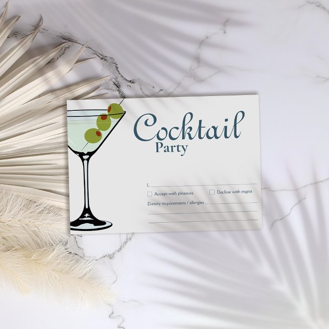 Svarskort för cocktailparty Martini OSA Kort (Skapare uppladdad)