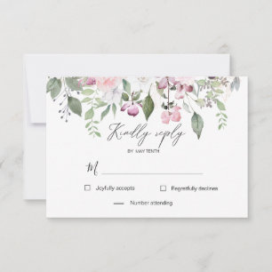 Svarskort för elegant blomsterrosenträdgård RSVP OSA Kort
