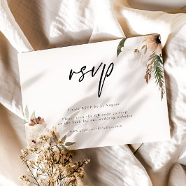 Svarskort för elegant Boho Bröllop QR OSA QR-kod Kort