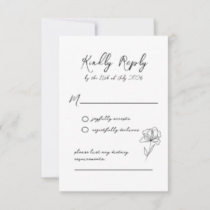 Svarskort för elegant Modern Script Bröllop OSA Kort