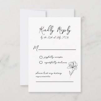 Svarskort för elegant Modern Script Bröllop OSA Kort
