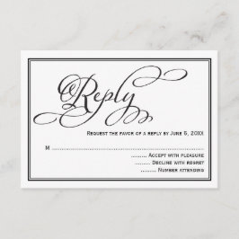 Svarskort för enkel Calligraphy Script Bröllop OSA Kort