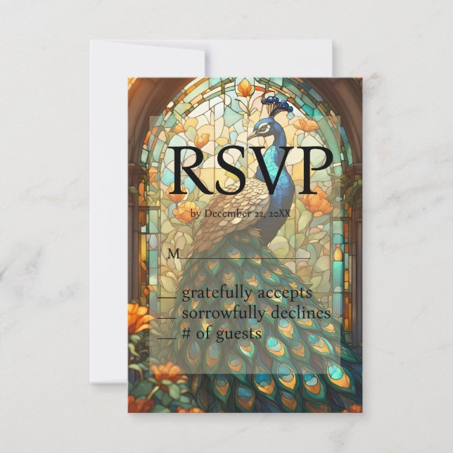 Svarskort för fastsatt OSA av petglas i Peacock Br Kort (Framsida)