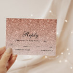 Svarskort för Glam Personlig i Ro Guld OSA Kort<br><div class="desc">Det här vackra svarskortet har faux glitter och din anpassningsbar. Använda mallformuläret som du vill lägga till information om. Använda funktionen Kutsomisera om du vill ändra teckensnitt och textlayout.</div>