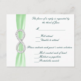 Svarskort för grönt Diamond Infinity Bröllop OSA Kort